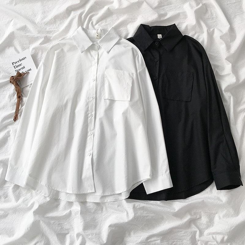 Large Size Women's Autumn Fashion Casual Office Lady Style Solid Long Sleeve Loose Shirt