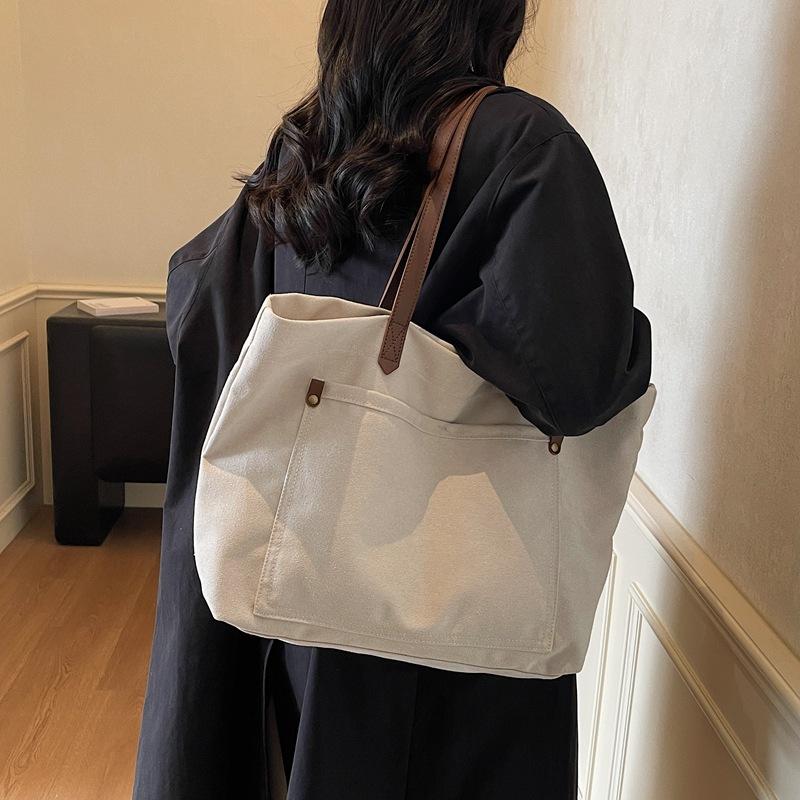 Casual retro simple large-capacity shoulder bag fashionable and personalized new bag 2025 autumn and winter women's tote bag