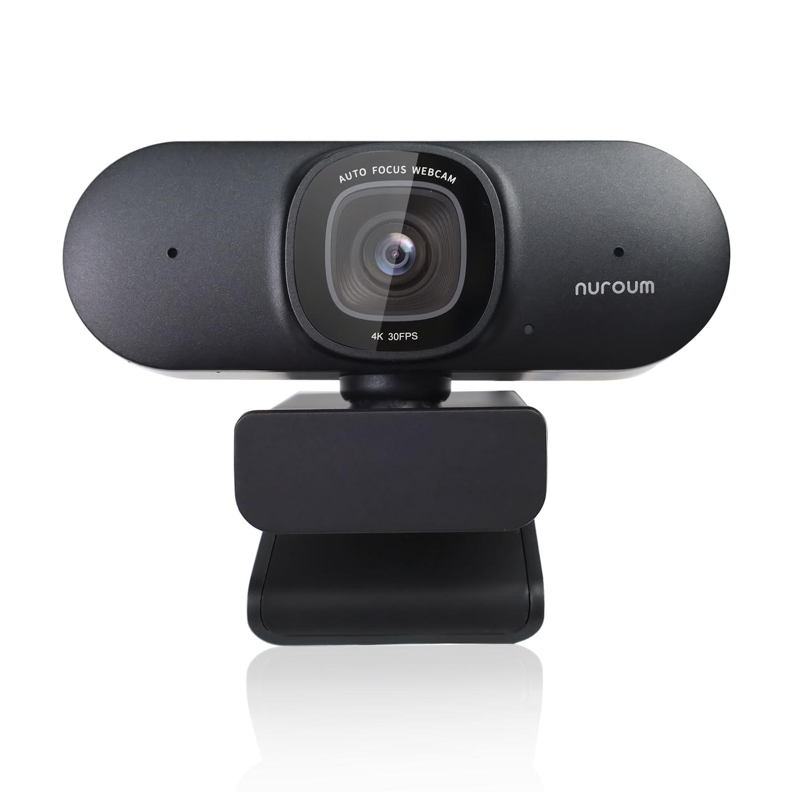 

Nuroum 4K Field of Privacy USB Plug Tripod Adapter PC Camera for Video Online Live Compatible with Mac Webcam, 60fps, Noise-Canceling Microphone, чорний