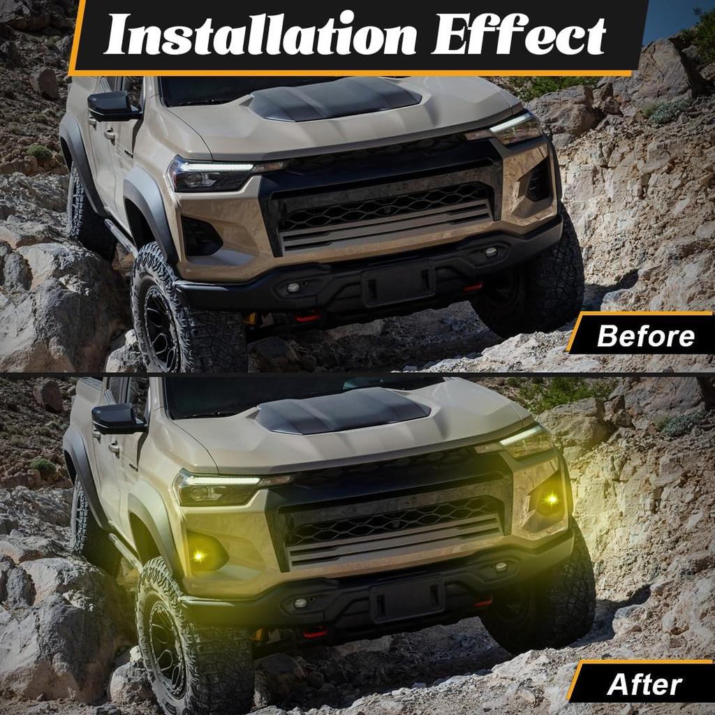 LED Fog Lights For Chevrolet Colorado 2023 2024 2025 Front Bumper Fog Lamp Fit For Silverado 2500HD Trailblazer GMC Canyon Yellow Light
