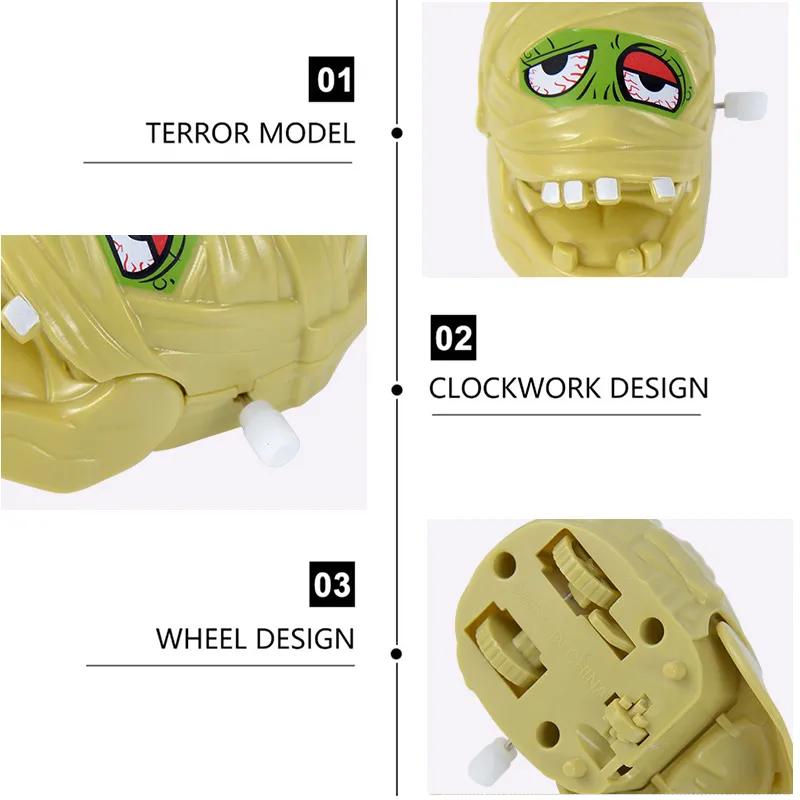 1pc Halloween Running Skull Pumpkin Mummy Broken Hand Wind Up Toys Interesting Children's Toys Halloween Party Gifts For Kids