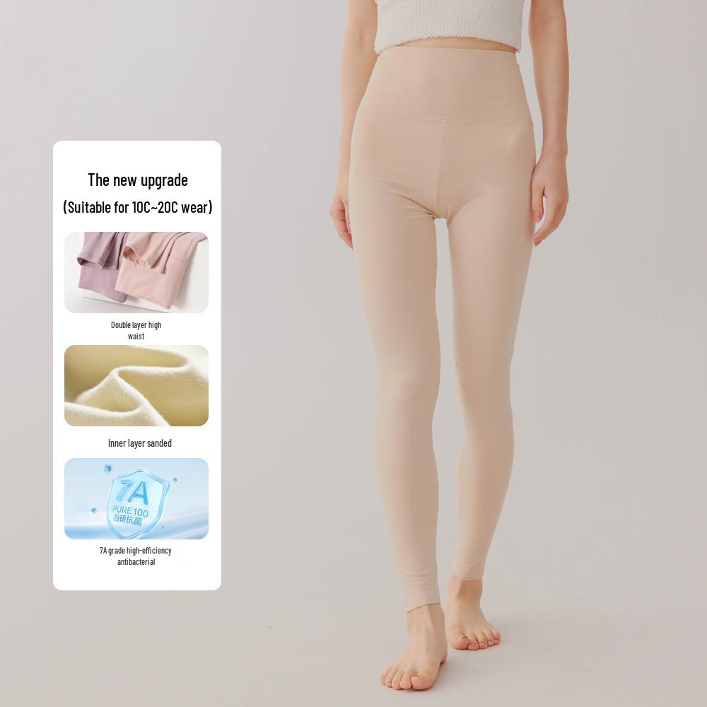 Dámské teplé legíny z čisté bavlny Slim Fit s vysokým pasem na podzim a zimu