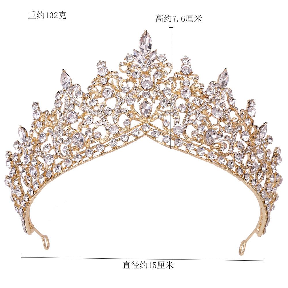 DIEZI Baroque Elegant 11 Colors Water Drop Crystal Tiara Crown Women Wedding Party Bridal Bride Flower Crown Hair Accessories
