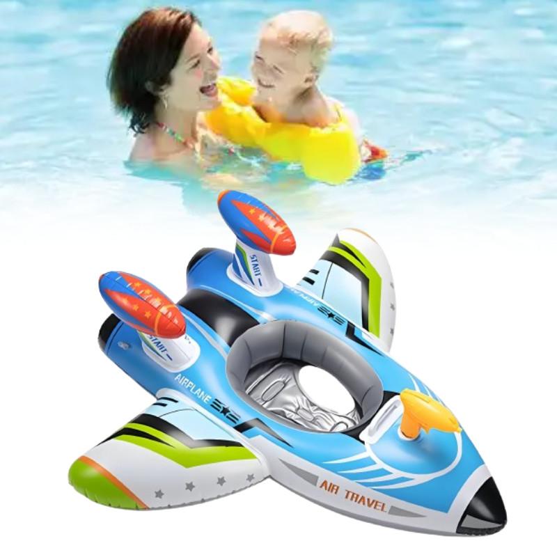 Airplane Kids Swim Ring Tube Inflatable Swimming Ring Seat Material Ecofriendly