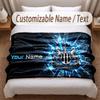 Newcastle United FC Printed Flannel Blanket Custom Name Text Soft Warm Throw For Bedroom Holiday Gift