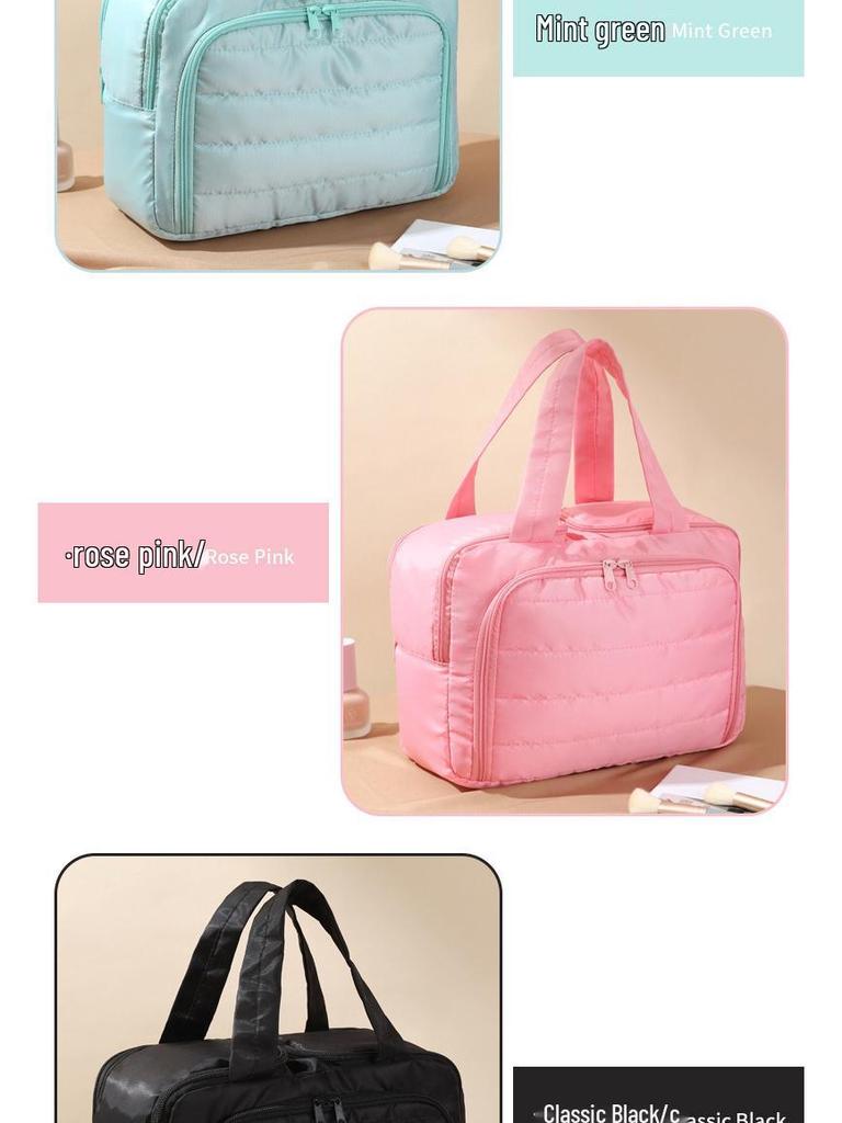 2025 Fashionable Minimalist Women's Large-Capacity Travel Makeup Bag - Portable, Lightweight, Partitioned Storage for Toiletries