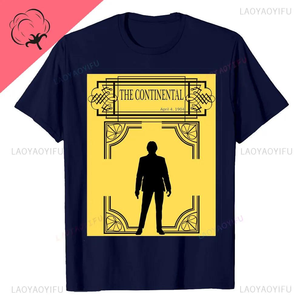 John Wick Movie Printed T Shirt Continental NYC Adult Short Sleeve Action Thriller Vintage Style Graphic Oneck Summer Tees
