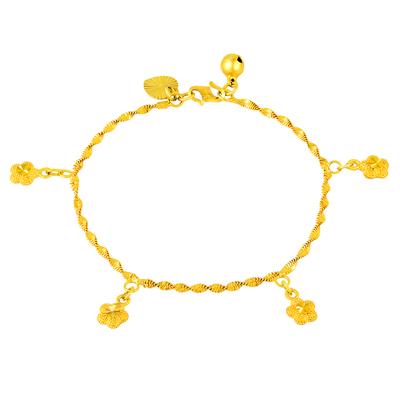 24k Real Gold Bracelet 5 Stars Pendant Bracelet Gold Plated For Women 'S Wedding Jewelry Gifts