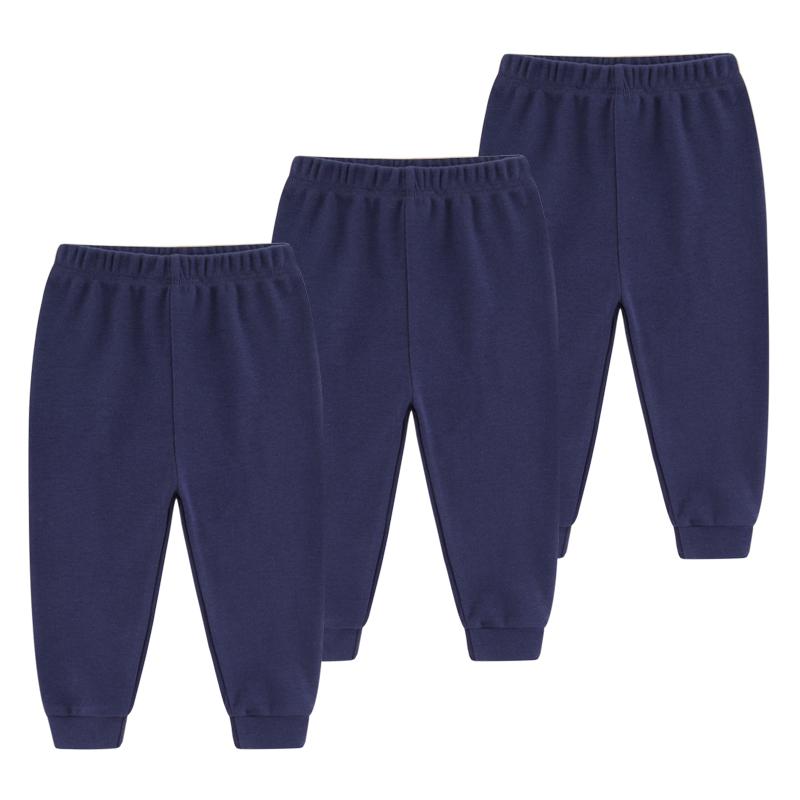 Kiddiezoom Unisex Baby Pants 3 Piece Set Solid Color Cotton Pants For Boys And Girls Aged 0-24 Months
