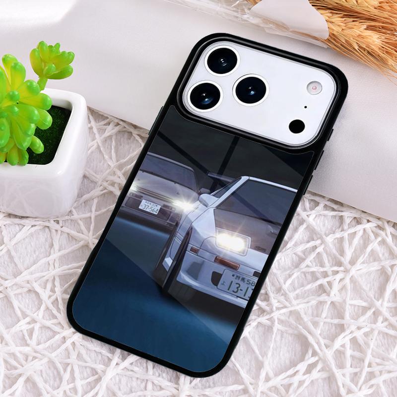 Initial D Drift soft Phone Case for iPhone 17 Air 16 15 11 12 14 13 Pro Max Shockproof Cover