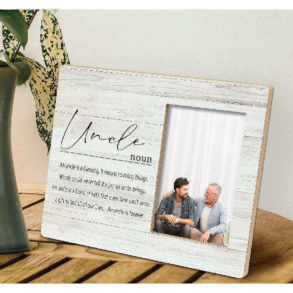 SRADMO Uncle Definition Picture Frame - Best Uncle Gifts 10x8 inch Tabletop Photo Frame for Father's Day, Birthday, Thank You Gifts