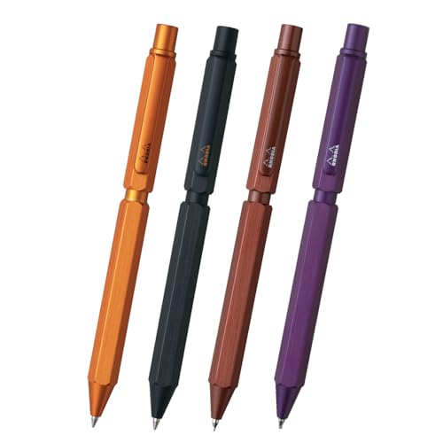 Rhodia Script Multi-Pen, Limited Edition Color, Aubergine, 0.5mm Oil-Based Ballpoint Pen with Two Colors (Black and Red) and 0.5mm Mechanical Pencil,