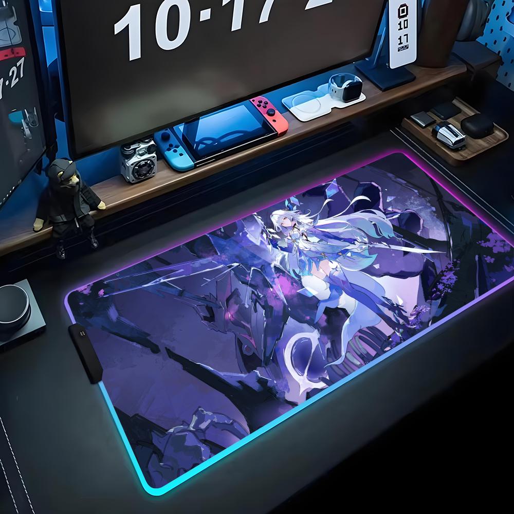 skirk Mouse Pad RGB Gaming Mousepad Big LED Pad PC Desk Mat Luminous Mouse Pad Large Keyboard Mats Table Rug With Backlit