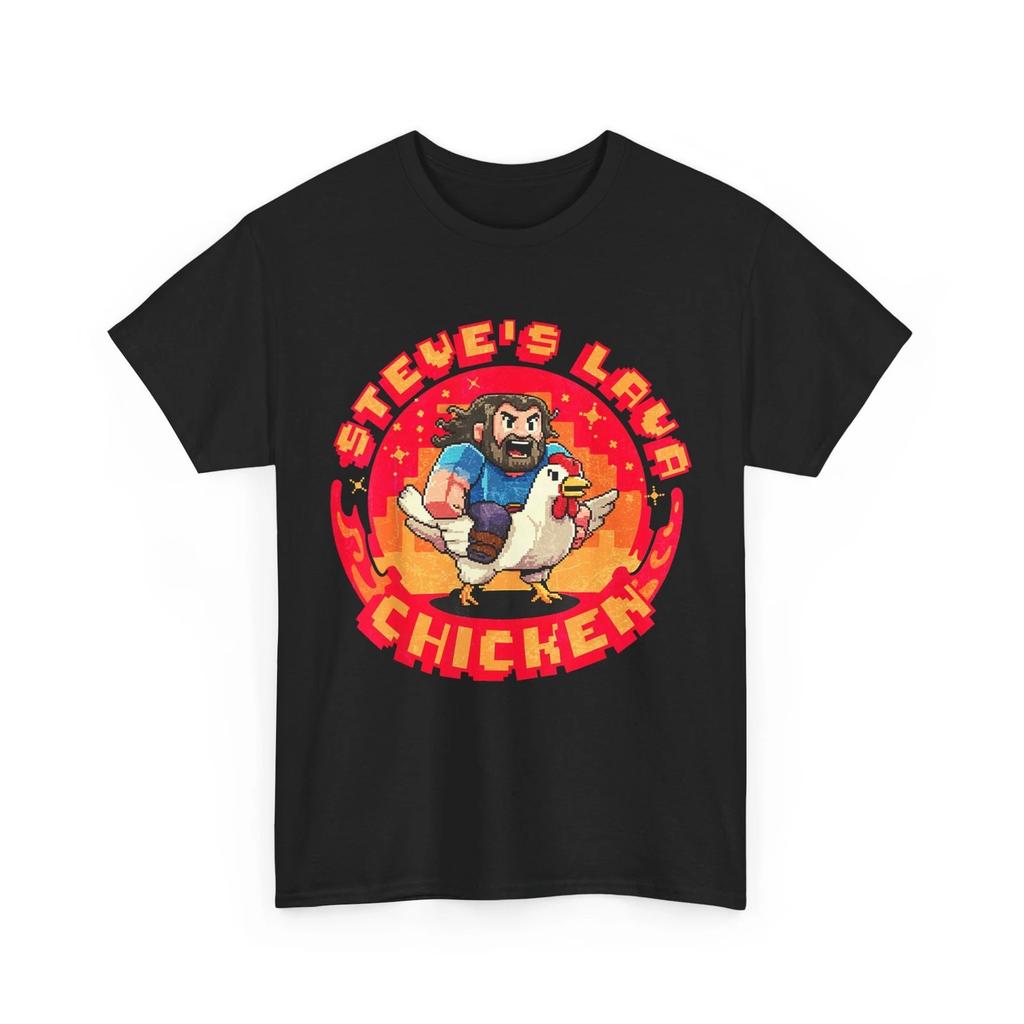 T-shirt de jeu pour garçons et enfants Mème Mineurs de Poulet de Lave Steve Pixel