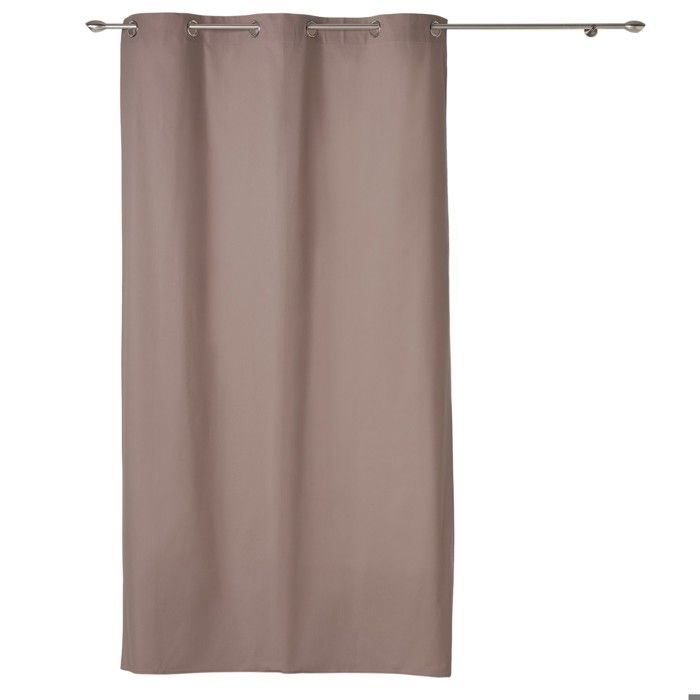Rideau a oeillets coton uni 140 x 240 cm Panama noisette