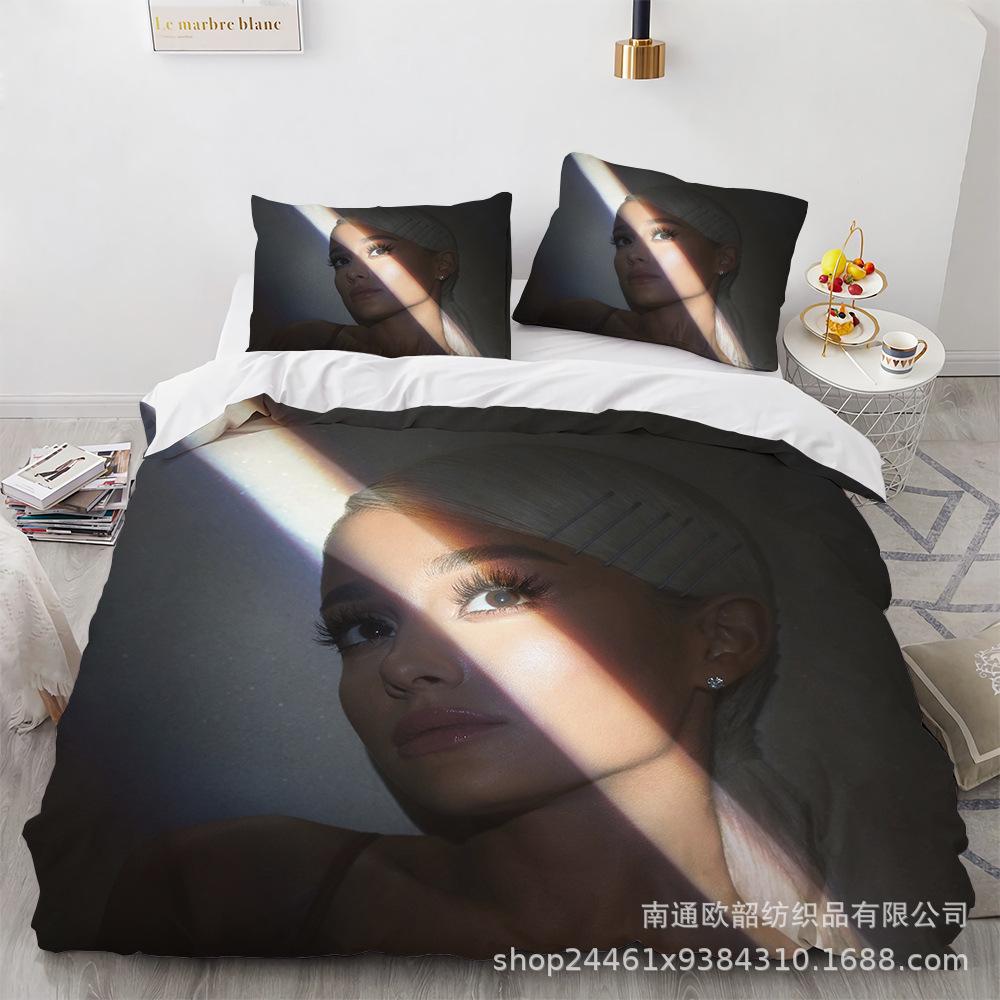 Three-Piece 3D Digital Printing Arianagrande Quilt Cover Home Textile Four-Piece Set