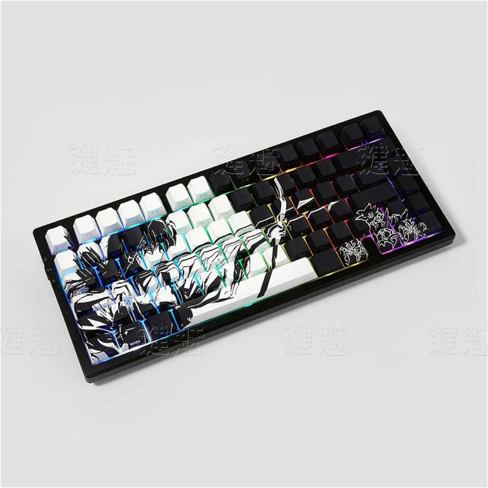 Xiaomi Anime Platycodon Cherry Key Cap Set PBT 130 Key Side Engraved Light Transmission for 60/84/98/108 Mechanical Keyboard ISO