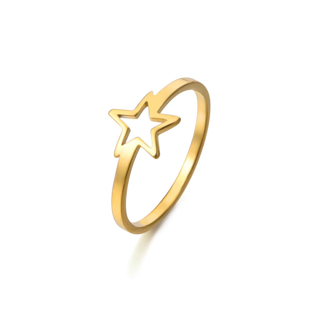 Stainless Steel Star Rings for Women Aesthetic Party Jewelry Gift for Friend