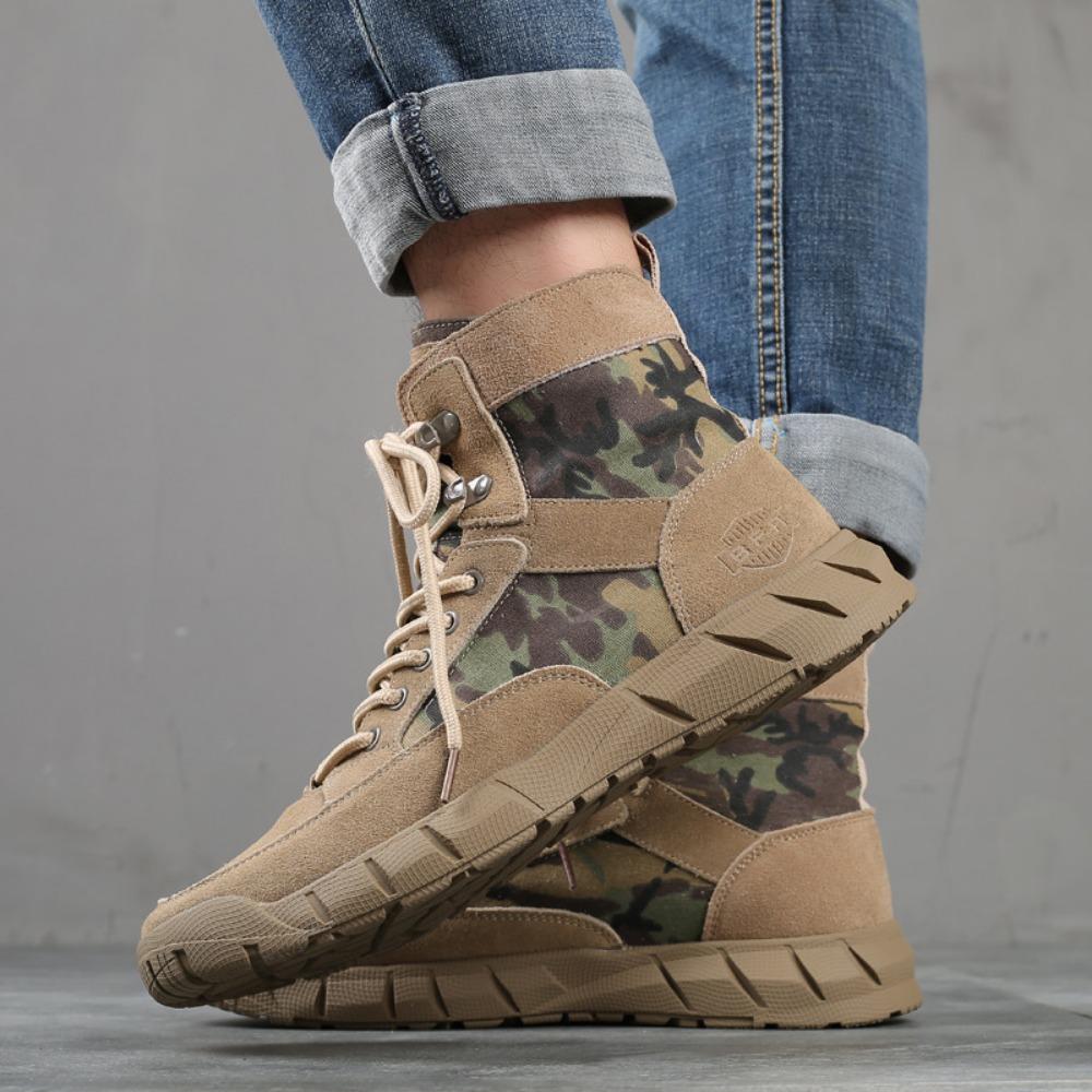 Real Leather Cowhide Men's Boots British Style Versatile High Top Shoes Short Boots Men's Desert Boots Tooling Shoes Outdoor