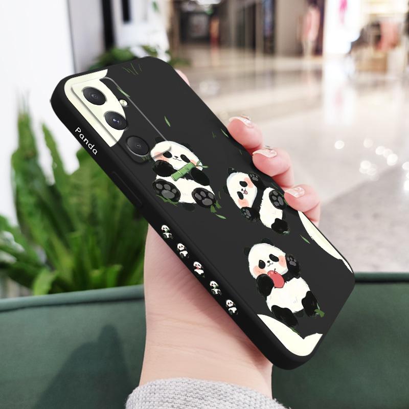 

Grass Panda Phone Case For Samsung Galaxy A55 A35 A25 A15 A05 A05S A54 A34 A24 A14 A04 A04S A04E 4G 5G Cover Samsung A55 5G чорний