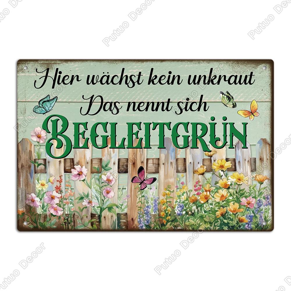 Putuo Decor German Vintage Metal Tin Sign xin Rustic Wall Art for Farmhouse Office Coffee Shop Unique Gift Idea for Friends