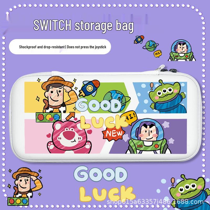 

Switch Console Shockproof Protective Case with Card Slots and Zipper for OLED Model Switch Case + Cap [Aliens P3883]