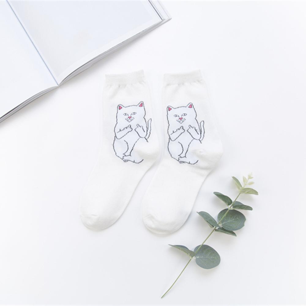 Unisex Summer Fashion Cartoon Cat Art Funny Alien Planet Autumn Winter Creative Soft Cotton Hipster Couples' Socks Dropship