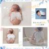 LIKENNY Asas de Anjo, Bebê de Meio Aniversário Recém-nascido, Fantasia de Anjo Fofa, Arte de Dormir, Faixa de Cabeça, Conjunto de Anjo, Adereço para Foto de Recém-nascido, Sessão de Fotos de Palco (Branco)