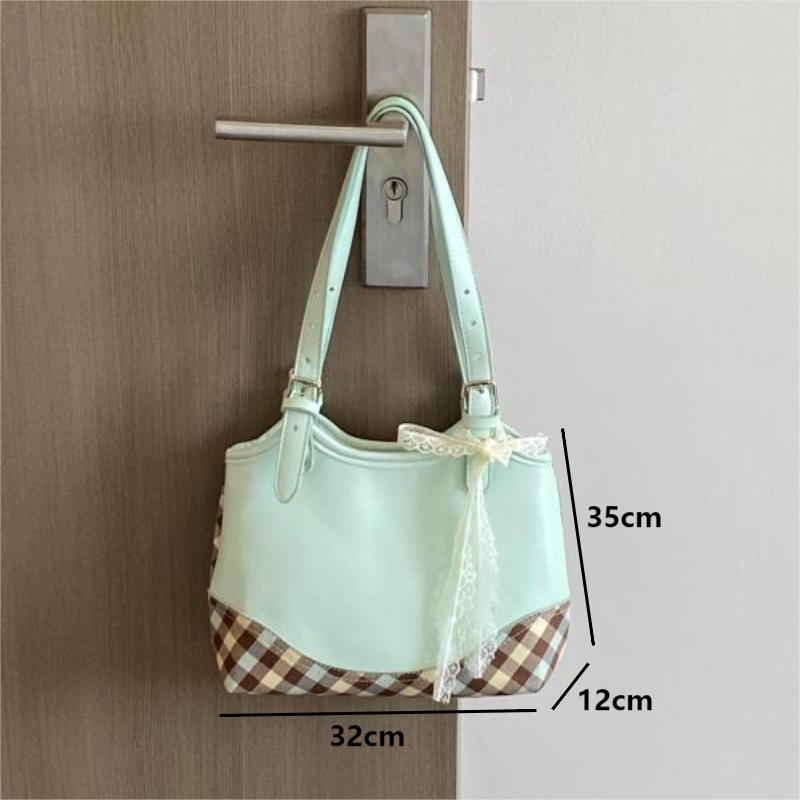 Versatile Leather Contrast Color Shoulder Bags Women Leisure Large Capacity Female Handbags Commuter Point Printed Underarm Bags