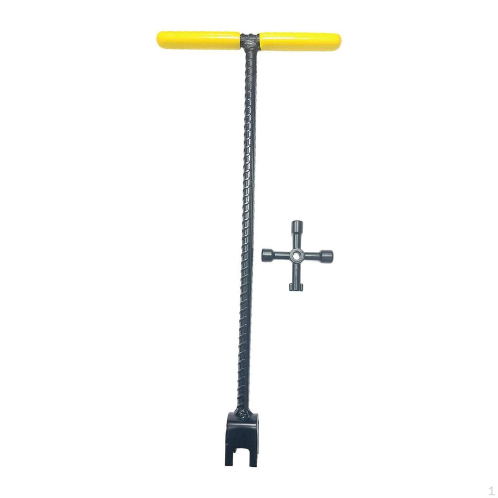 Instrument Profesional Contor de Apă cu Cheie Multifuncțională și Mâner T din Oțel Rezistent la Uzură pentru Robineți