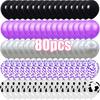 Black Purple Silver Confetti Latex Balloons 20–160 Pack, 12in Decor for Birthday Halloween Wedding