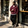 Men's Lined Hooded Pullover Sweatshirt with Multiple Pockets