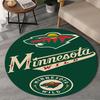 1PC Minnesota-Wild Hockey Team Round Rug, Non-slip Chair Mat, Home Decor, Circle Carpet Perfect for Office, Bedroom, Living Room,Christmas Gift