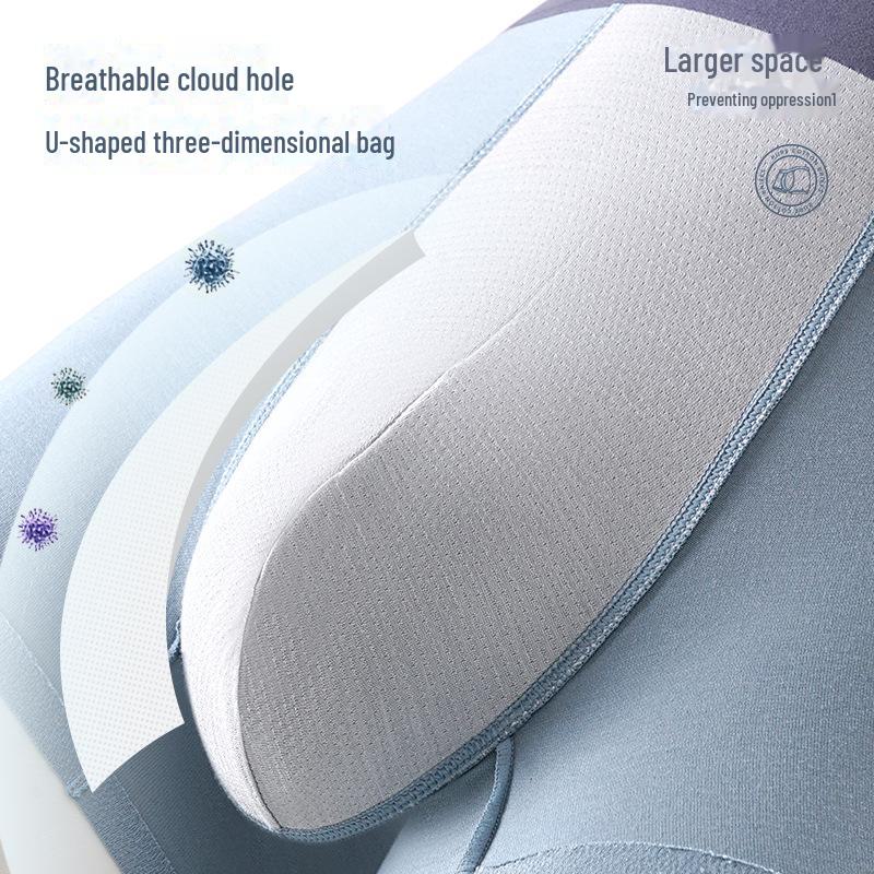 Men's Seamless Bamboo Fiber Boxers: Antibacterial, Breathable, Elastic, Large Size