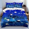 Blue Cartoon Character Bedding Set Bedding Set (1 Duvet Cover, 2 Pillowcases, Duvet Not Included)