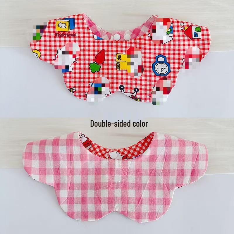 Korean Style Double-Sided Gauze Baby Drool Bib - Newborn Petal Design, Breathable