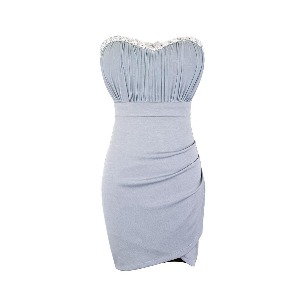 Elegant Women's Strapless Bodycon Mini Dress - Sexy, Slim-Fit Nightclub Outfit for Dancing