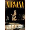 1p, Nirvana Vintage Metalen Bord Live op Reading Concert Afbeelding Grunge Decor