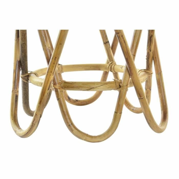 Table D'appoint - Marron - Rotin Tropical - 38 X 38 X 41,7 Cm - Petit Meuble Complément - Salon