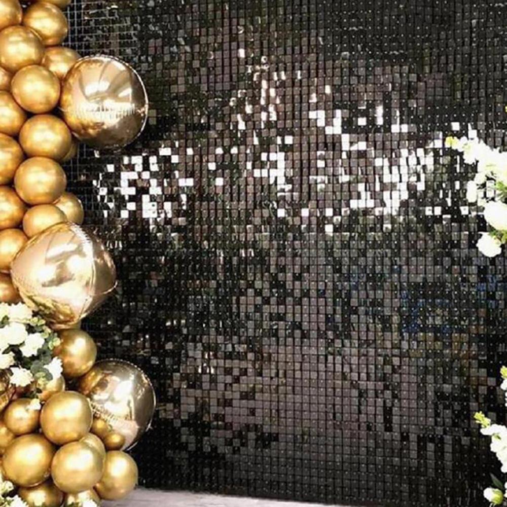 2 Stück 1X2M Vorhang Schimmer Pailletten Glitzer für Fotozone Hintergrund Hochzeit Geburtstagsfeier Babyparty Fotozone Deko