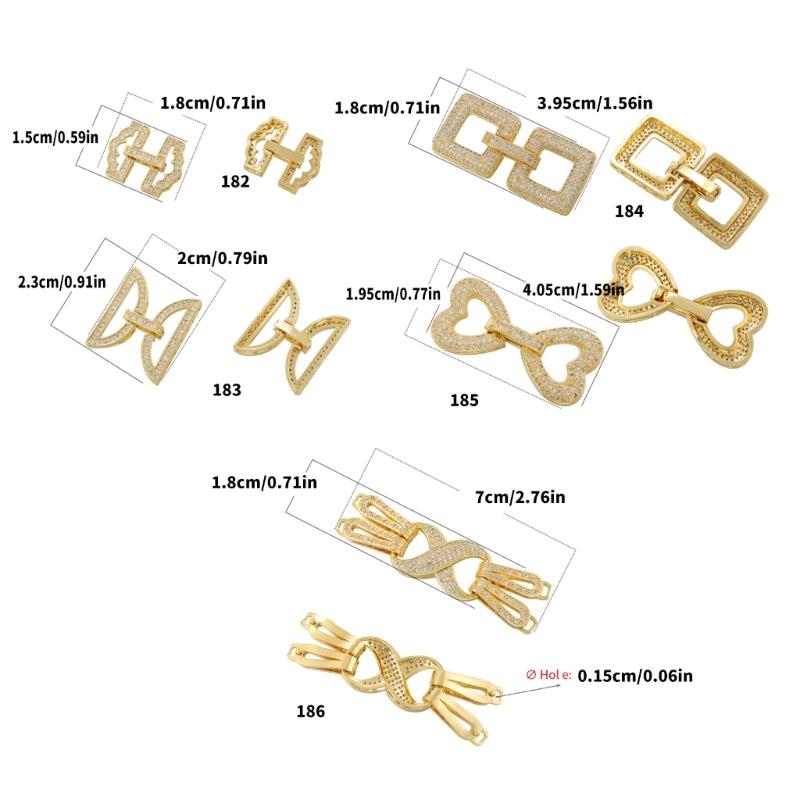 Gold Plated Copper Zirconia DIY Clasp Set Creative Jewelry Crafting Clasps with Zircon for Bracelet & Necklace DIY