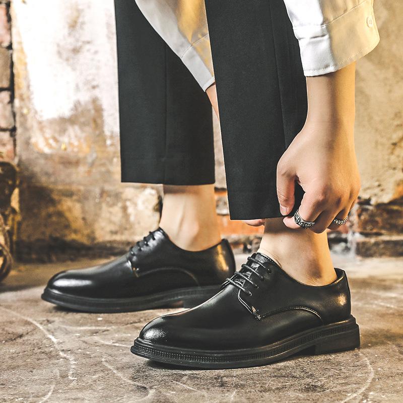 Lederschuhe Sommer atmungsaktiv Business Anzugschuhe Leder Hochzeitsschuhe Anzug Lederschuhe Schnürschuhe Derby Schuhe Herrenschuhe 19932-J