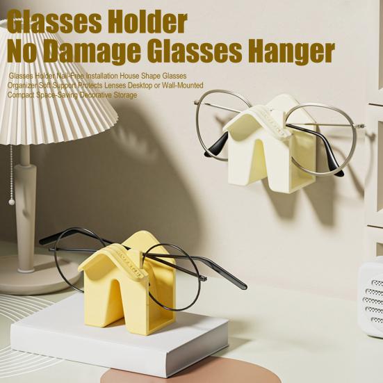 Hausförmiger Brillenhalter Schreibtisch- oder Wandmontage Brillenständer Dekorative Brillenhalterung für Schlafzimmer Home Office Schreibtisch