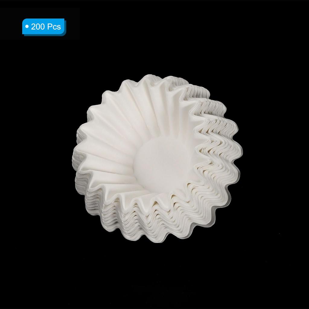 Uxcell 1-2 Cup Basket Coffee Filters, White Paper Filters, 45155mm, for Drip Coffee Makers, Cafes, Offices, and Home Use, Pack of 200