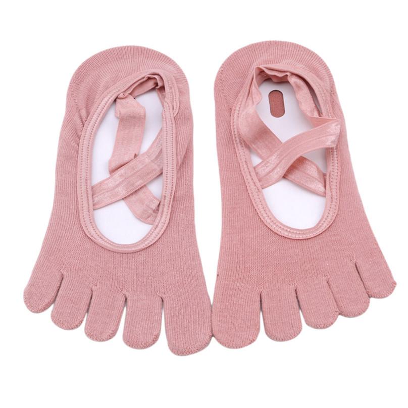 Fashion Solid Color Female Cross Straps Ballet Open Toe Floor Socks Silicone Non-slip Yoga Socks