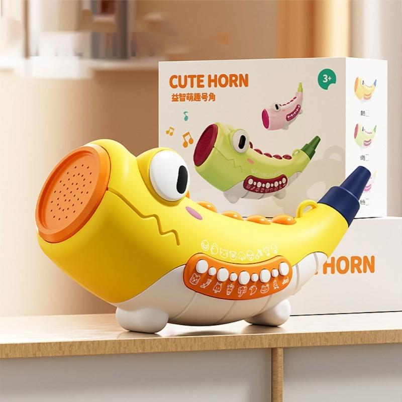Colorful Dinosaur Horn Blowing Toy For Children Oral Muscle Development Interactive Music Trumpet for Early Education