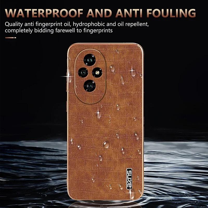 Luxury Crocodile Pattern Electroplating Design Leather Phone Case For Honor 200 Pro Back Cover For Honnor 100 90 Pro X50 Lite
