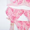 Erotic Lingerie  Women's Sexy Lace Underwear Three Piece Set for Comfortable Fit