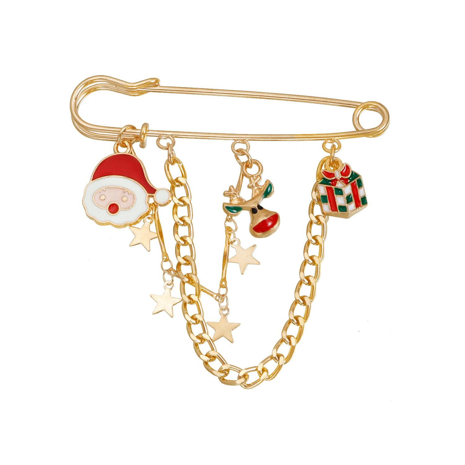 

Ornaments Christmas Elements Brooch Clothing Cartoon Elderly Creative New Year Gifts Pin Accessories