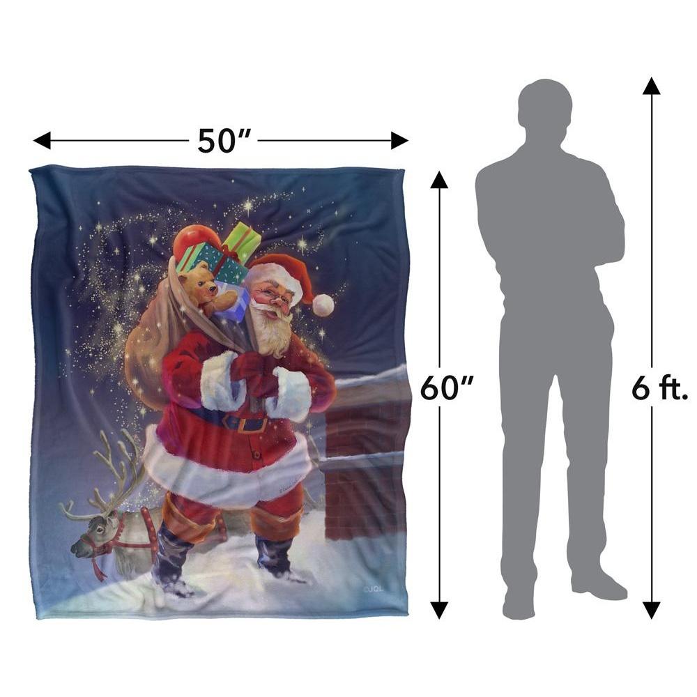 JQ Licensing Chimney Magic Silky Santa Christmas Supersoft Blanket